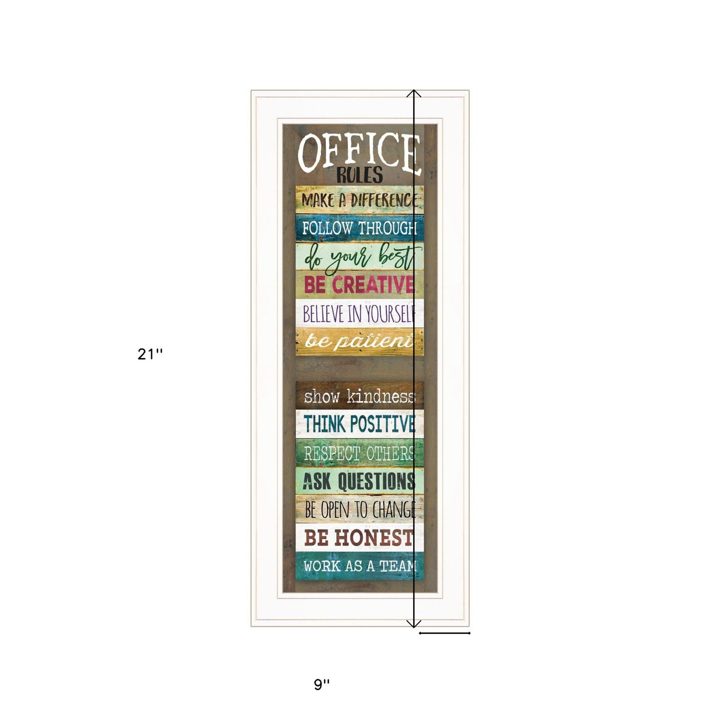 Office Rules 1 White Framed Print Wall Art-5
