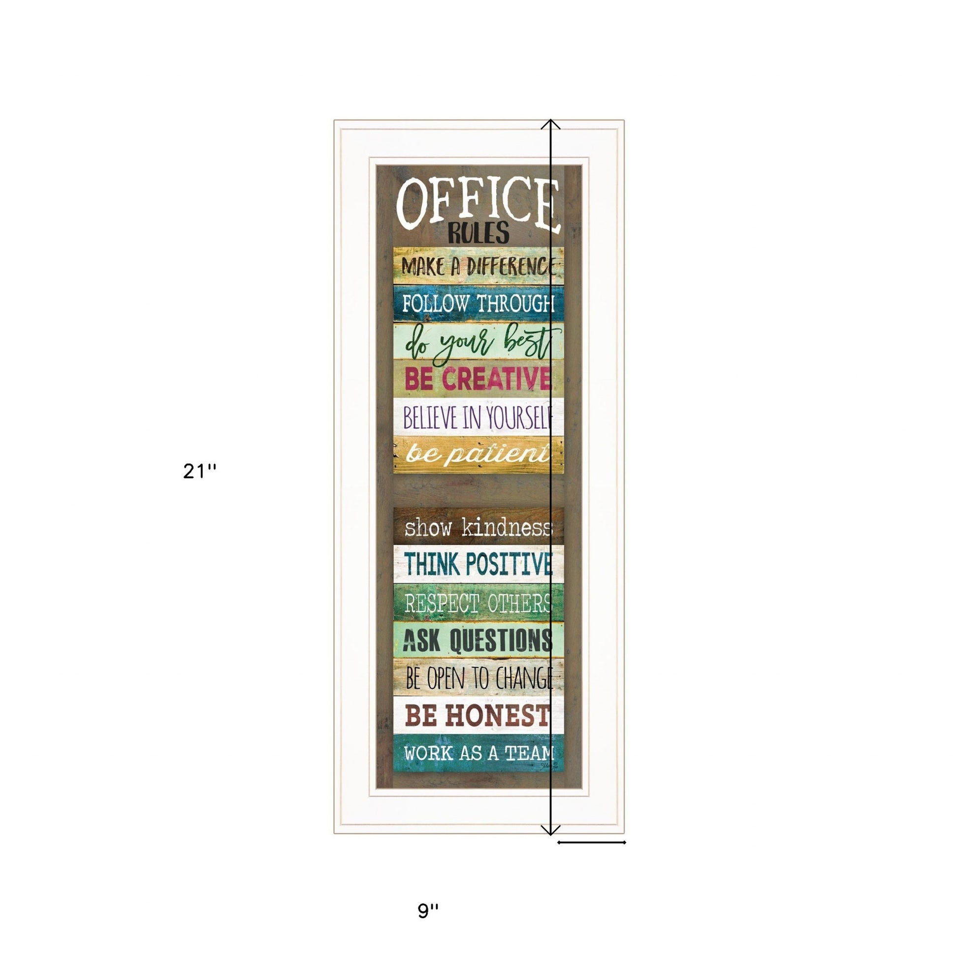 Office Rules 1 White Framed Print Wall Art-5