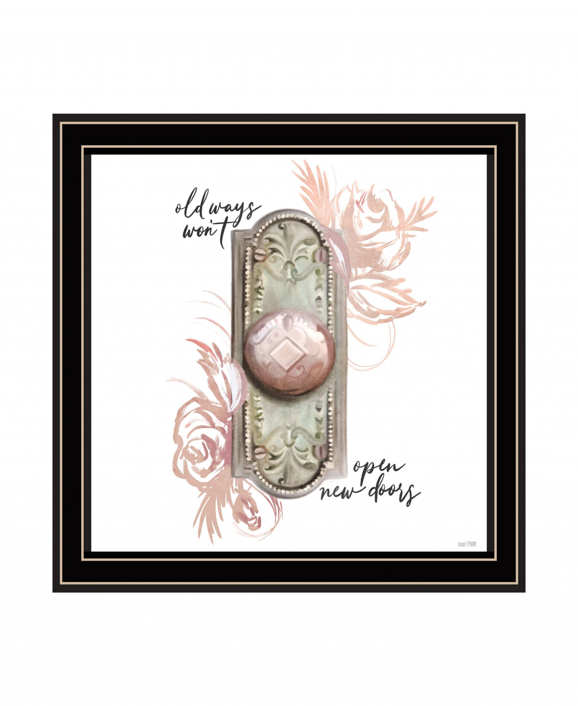 Old Ways in Blush 1 Black Framed Print Wall Art-1