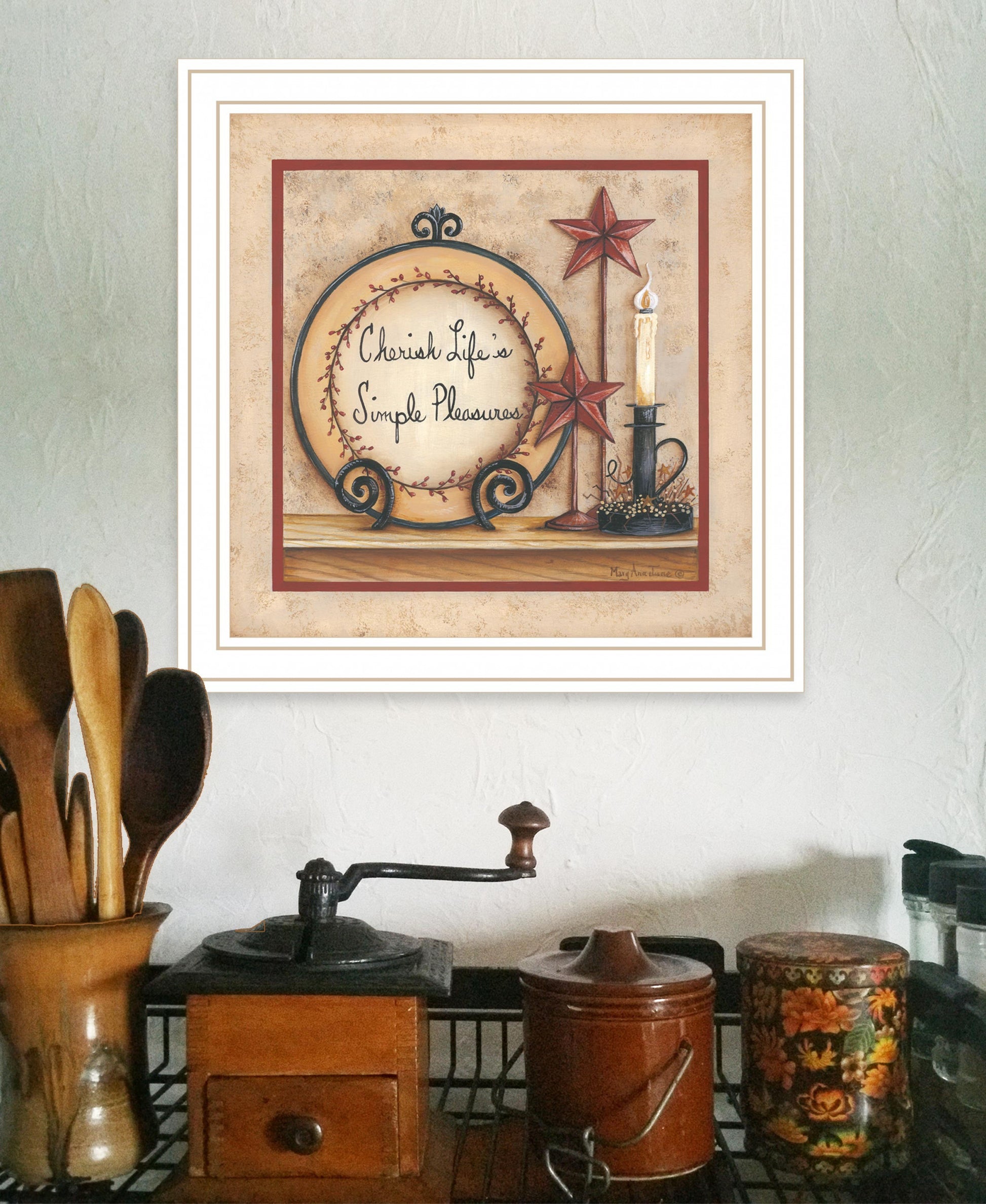 Simple Pleasures 4 White Framed Print Wall Art-3