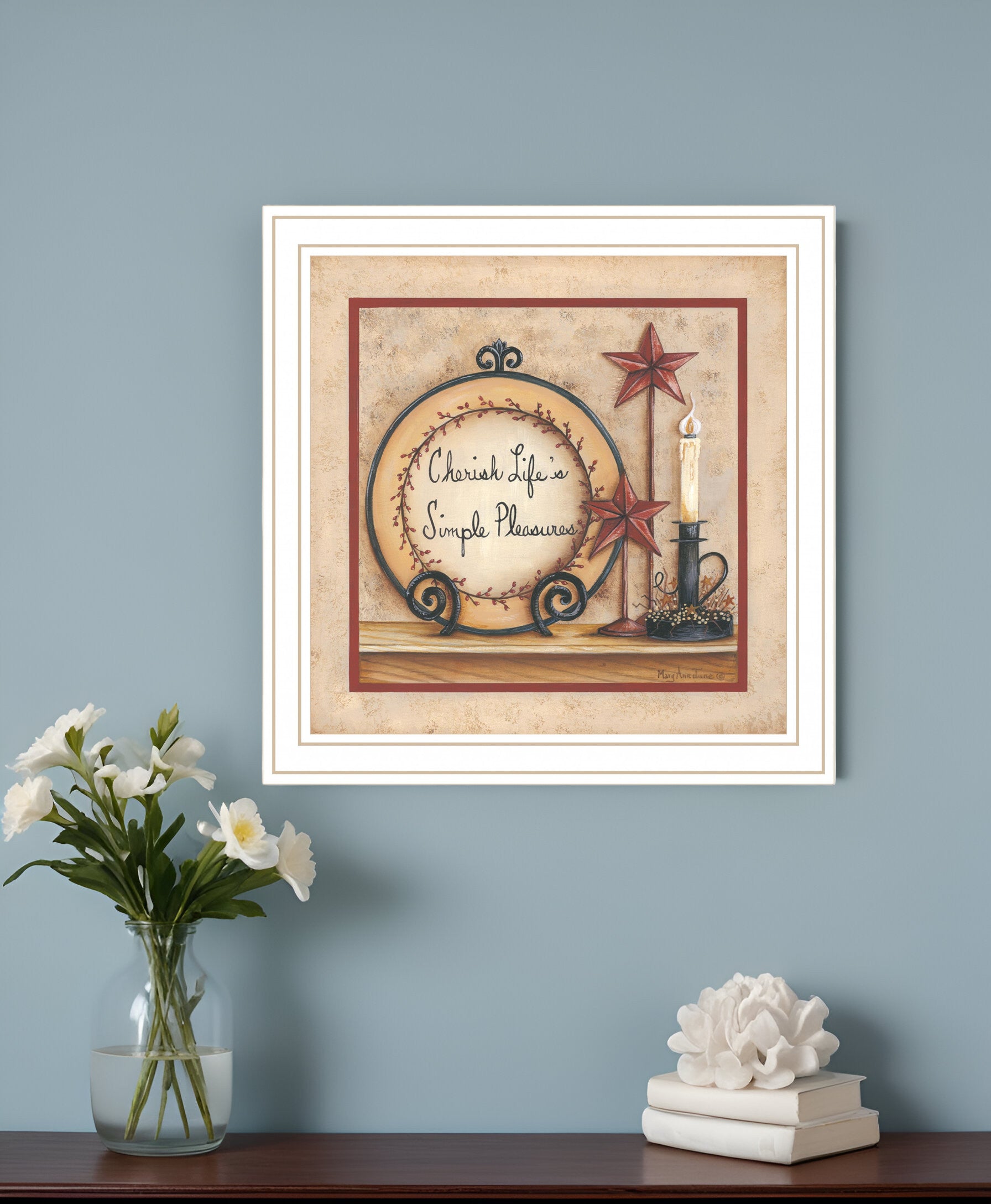 Simple Pleasures 4 White Framed Print Wall Art-0