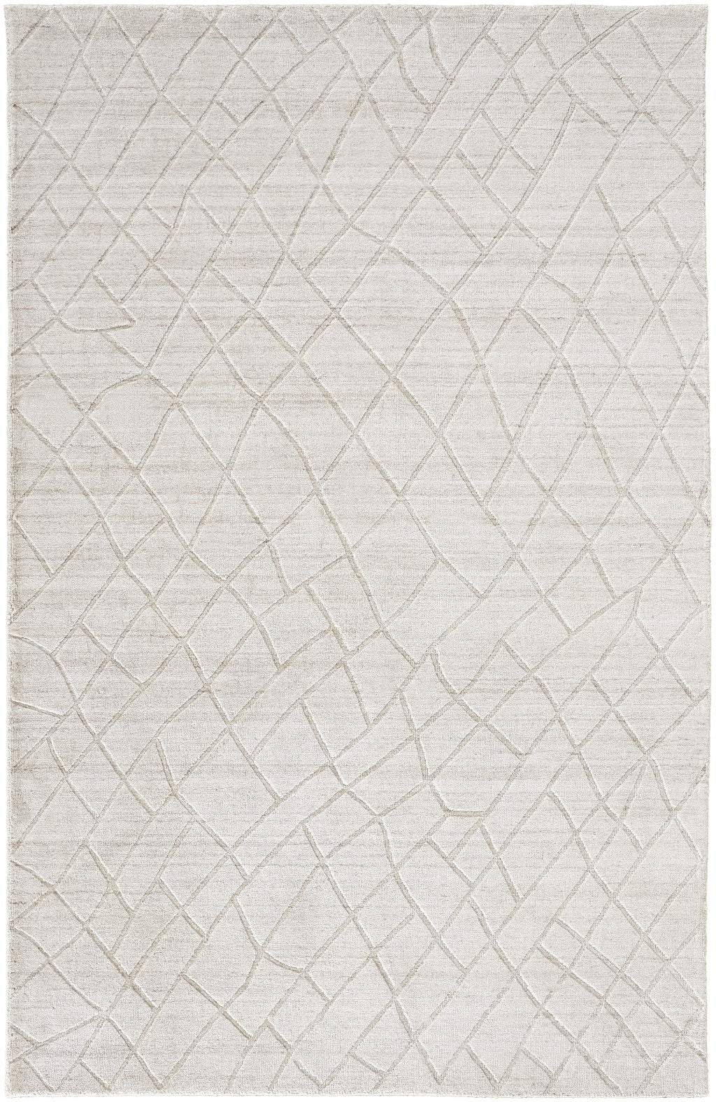 12' X 15' Ivory And Gray Striped Hand Woven Area Rug-1
