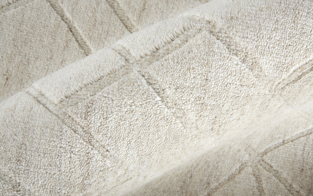 12' X 15' Ivory And Gray Striped Hand Woven Area Rug-8