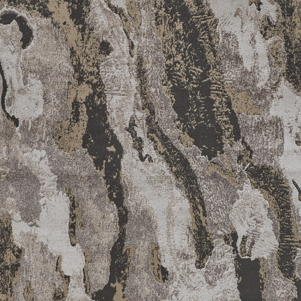 10' X 14' Brown and Ivory Abstract Power Loom Distressed Area Rug-4