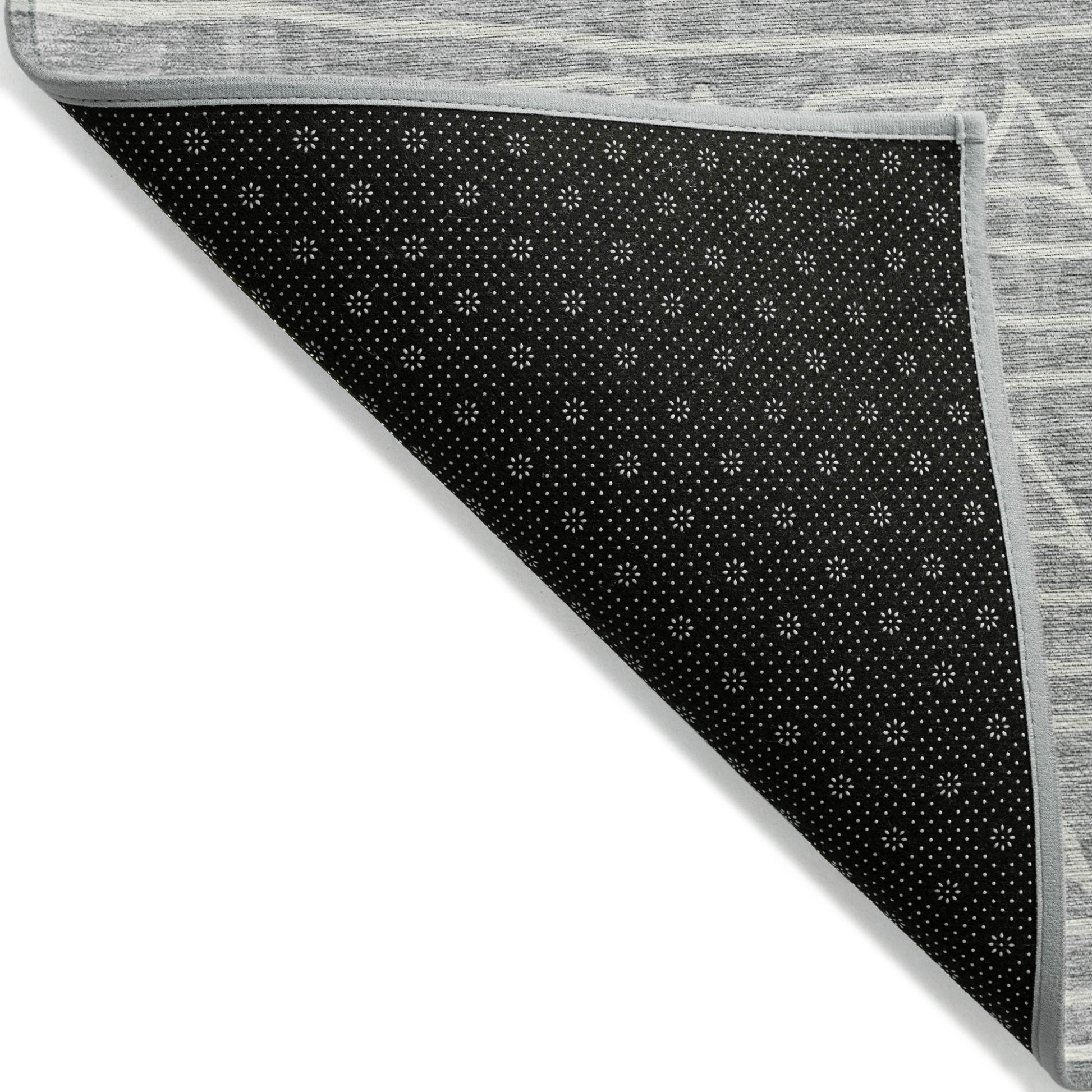 10' X 14' Gray Charcoal And Silver Geometric Washable Indoor Outdoor Area Rug-2