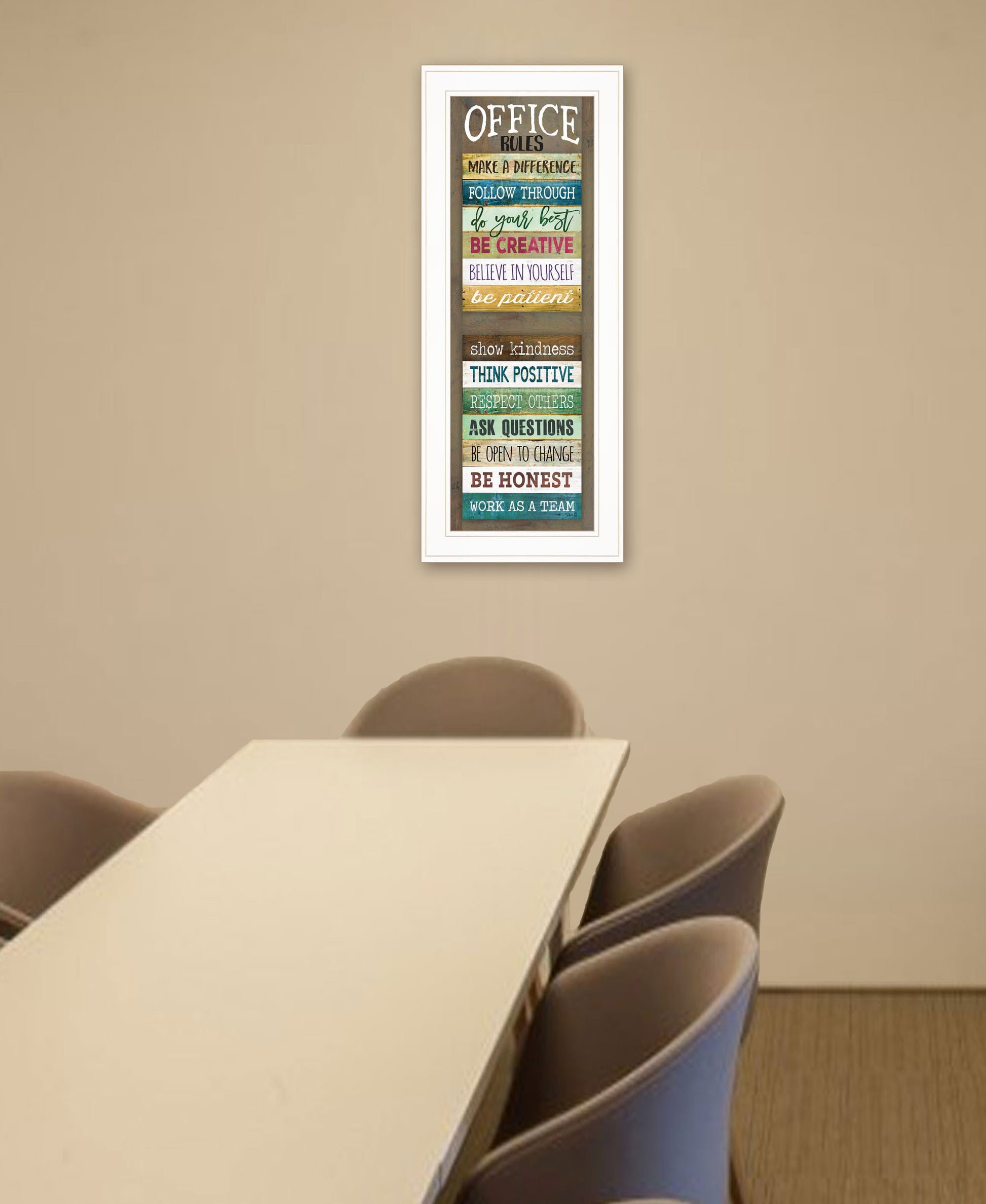 Office Rules 1 White Framed Print Wall Art-4