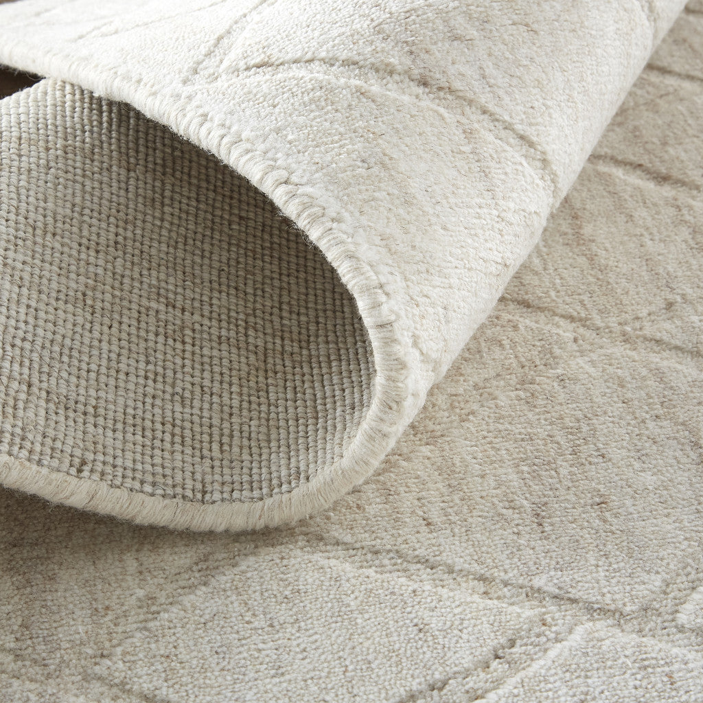 12' X 15' Ivory And Gray Striped Hand Woven Area Rug-5
